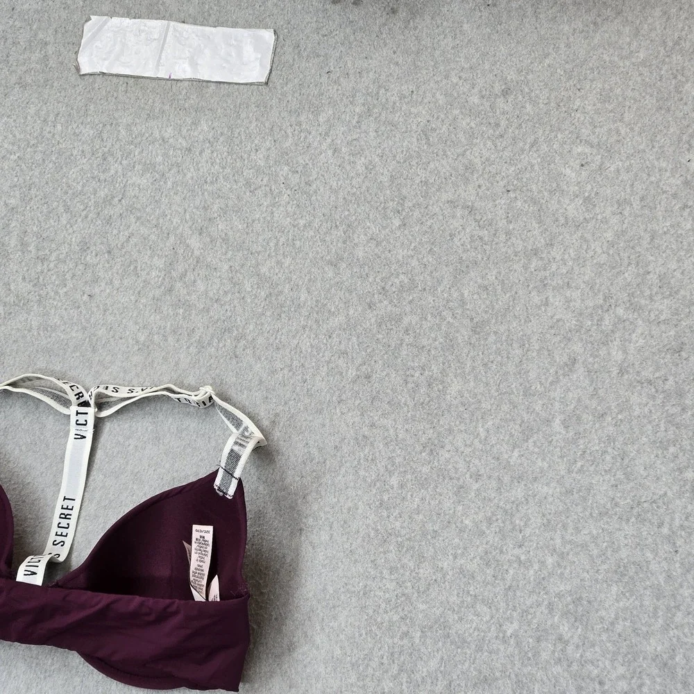 Victoria's Secret Women Bra 32C Purple T Shirt Lightly Lined Demi Front Closure